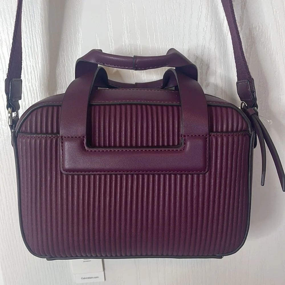 Calvin Klein Bette 2 in 1 Crossbody with Pouch Wristlet Eggplant